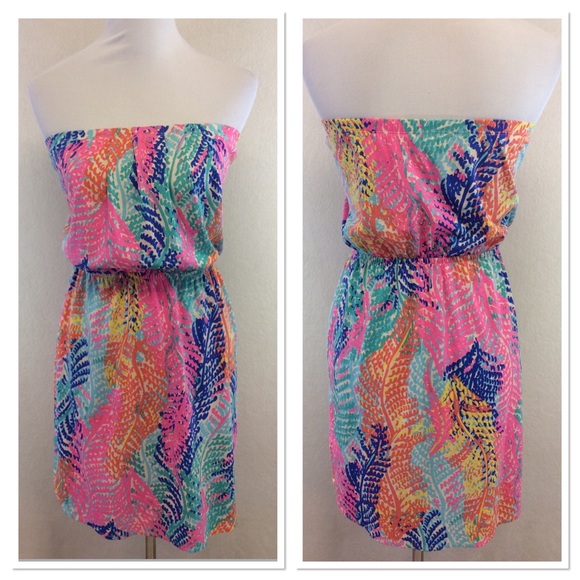 Lilly Pulitzer Dresses & Skirts - Lilly Pulitzer Windsor strapless dress leaf print